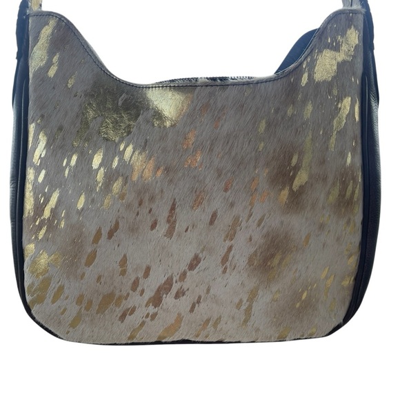 Nocona Conceal Carry Women’s Bag AspenTote Spotted Foil Calf Hair Leopard Strap - Picture 3 of 14